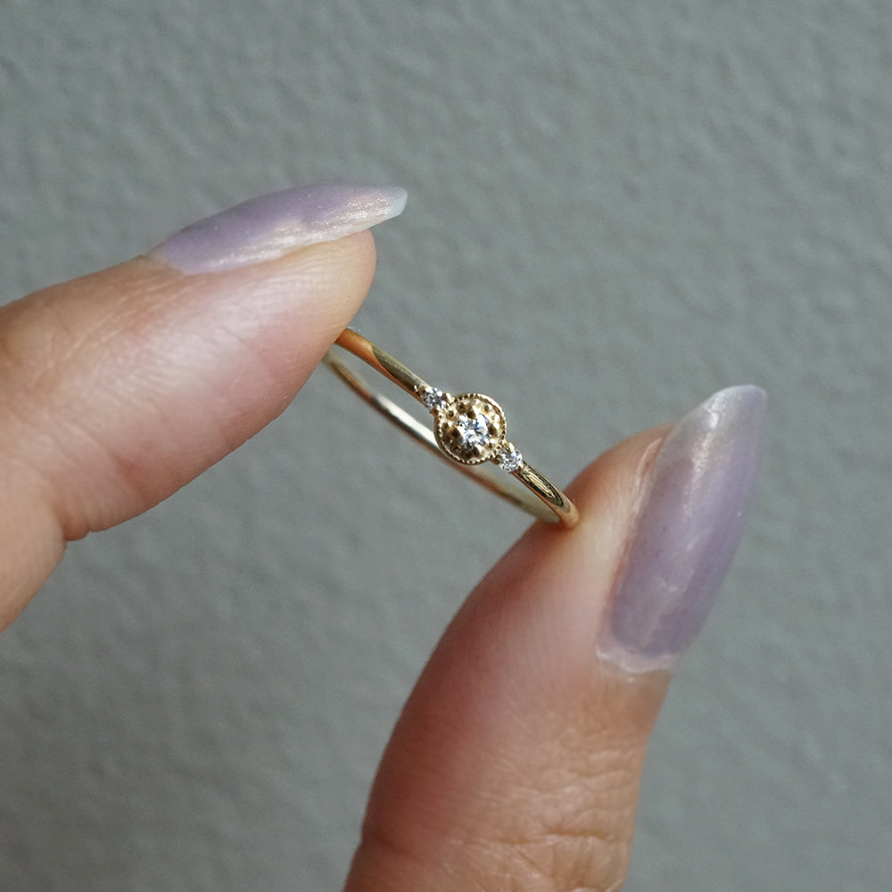 14kt Venetian Dainty Diamond Ring