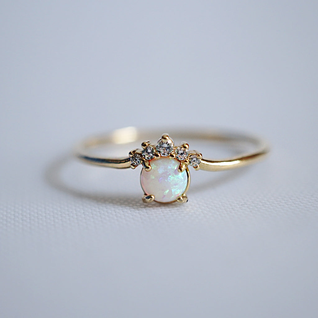 Opal Crown Ring