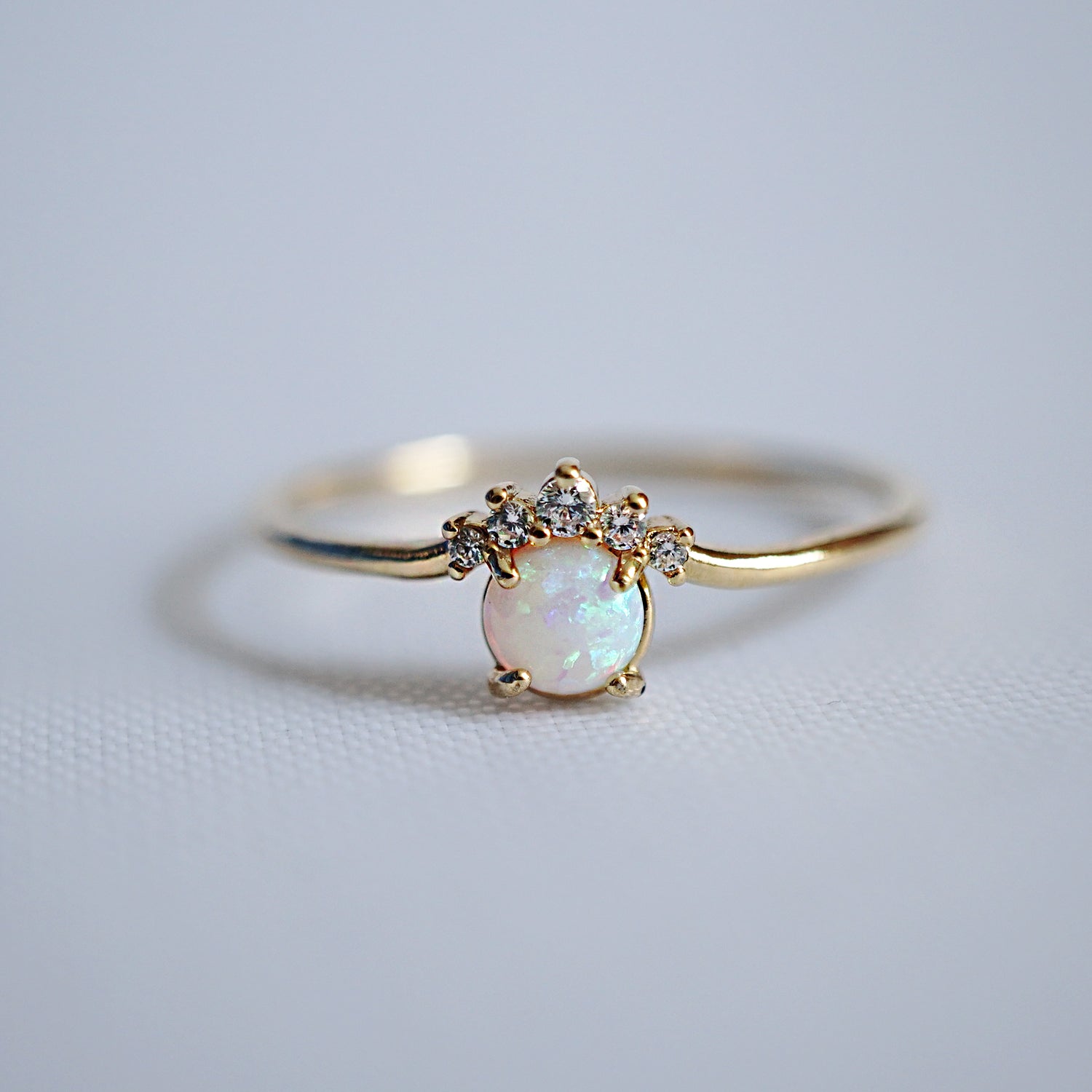Opal Crown Ring