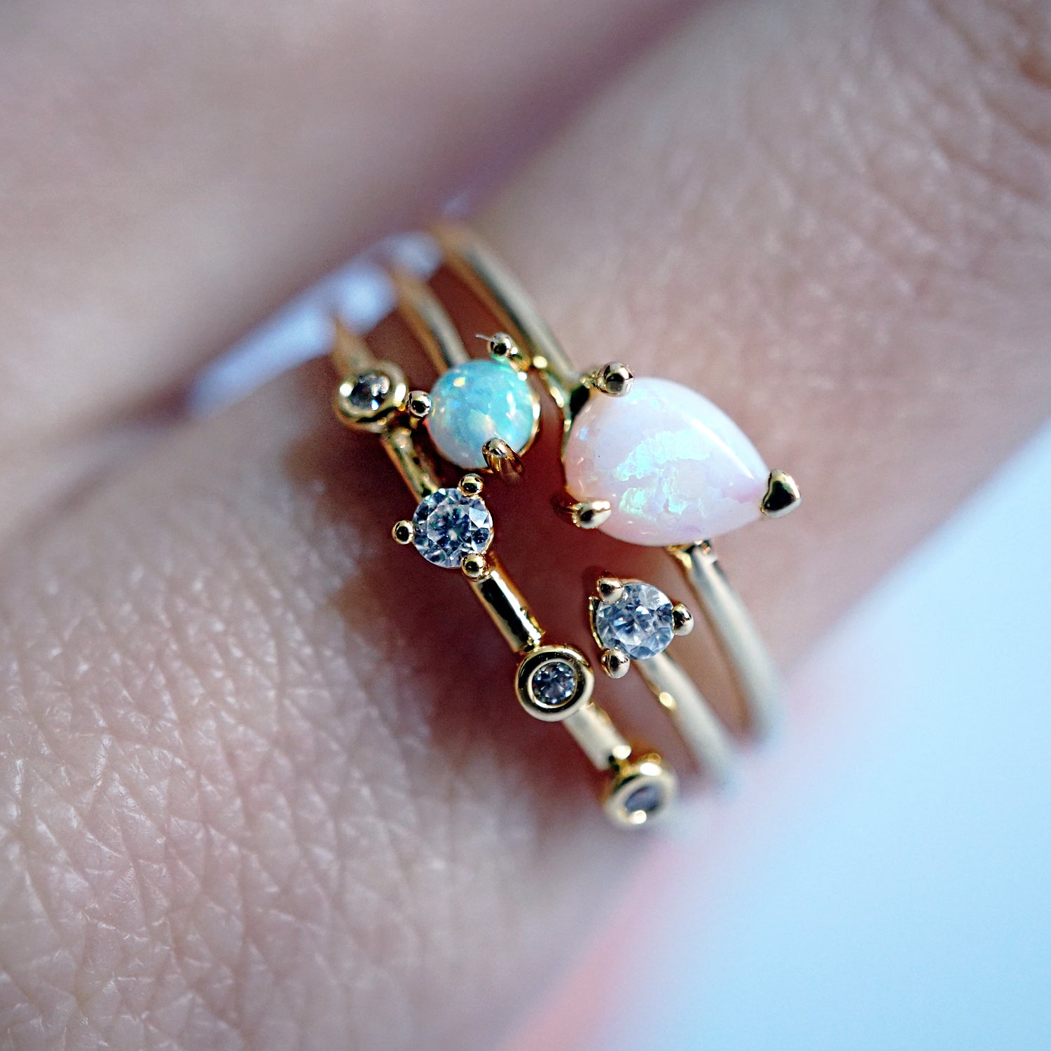 Triple Opal Set Ring