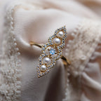 Moonstone Pearl Celestial Ring