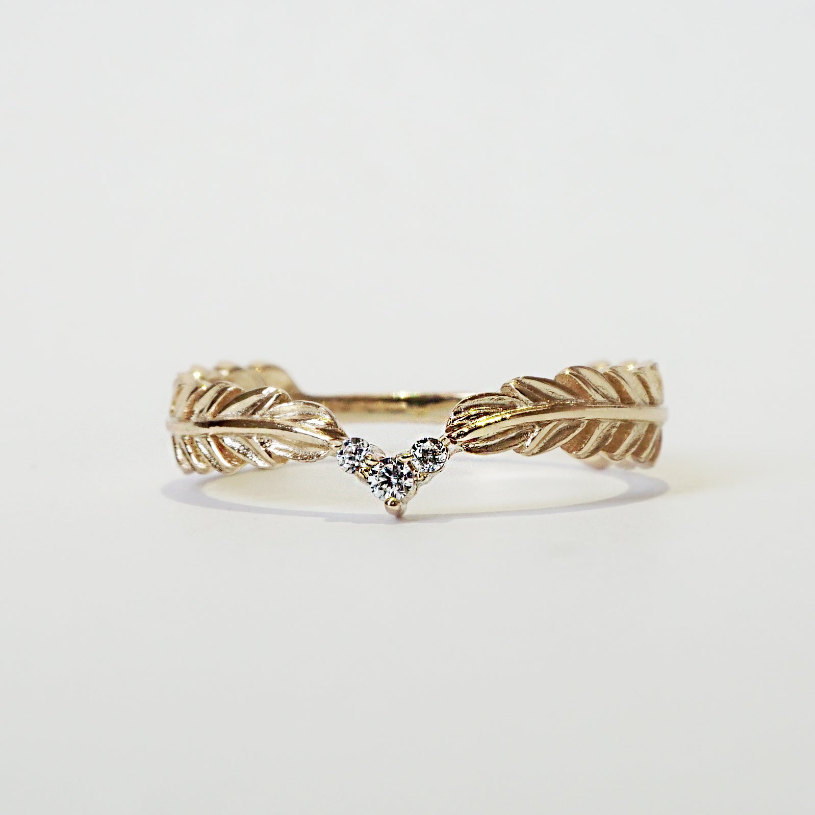 Feather Diamond Ring