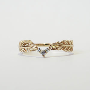 Feather Diamond Ring