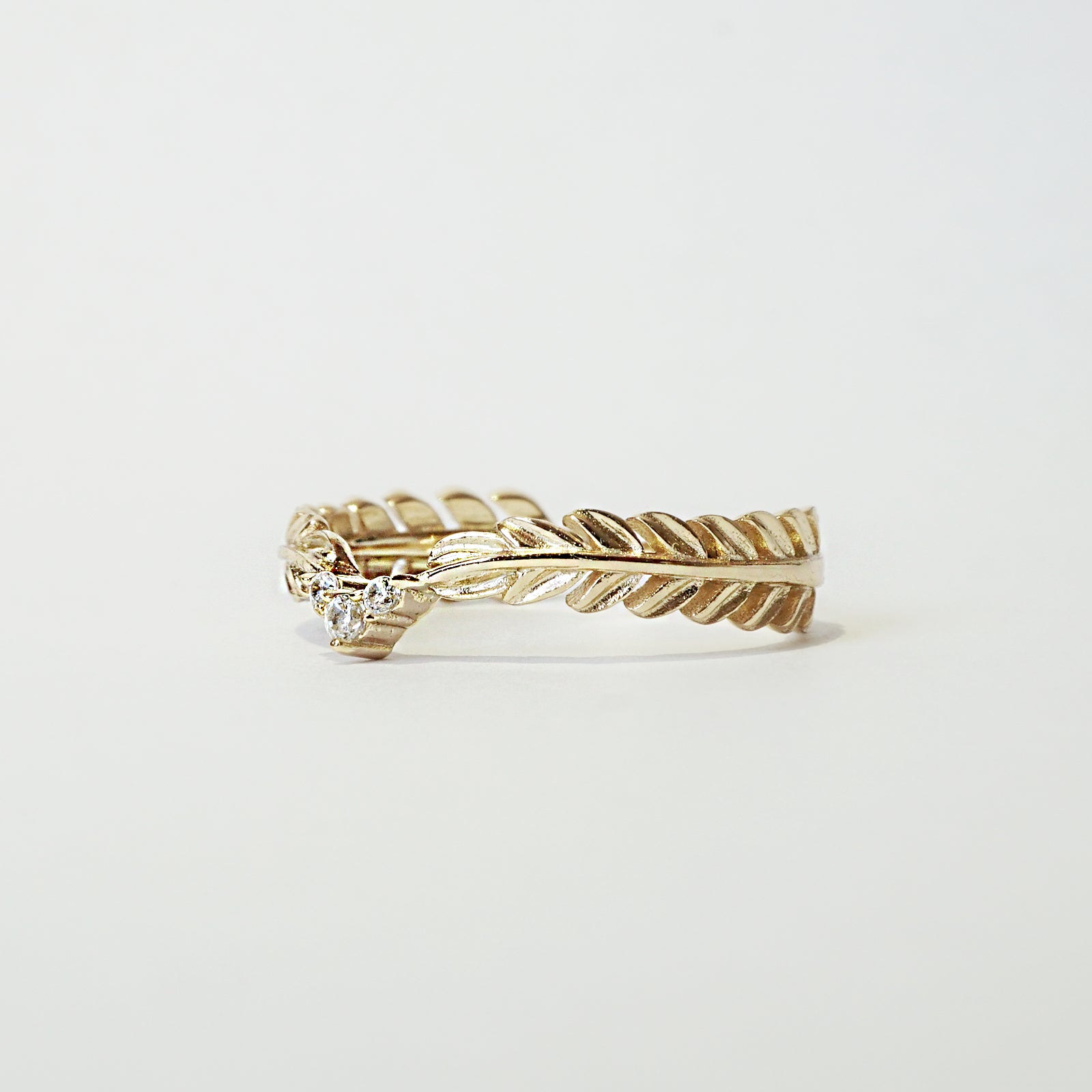 Feather Diamond Ring
