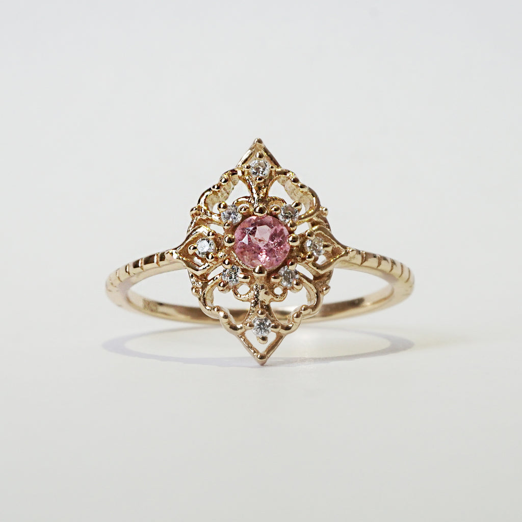 Pink Tourmaline French Ring
