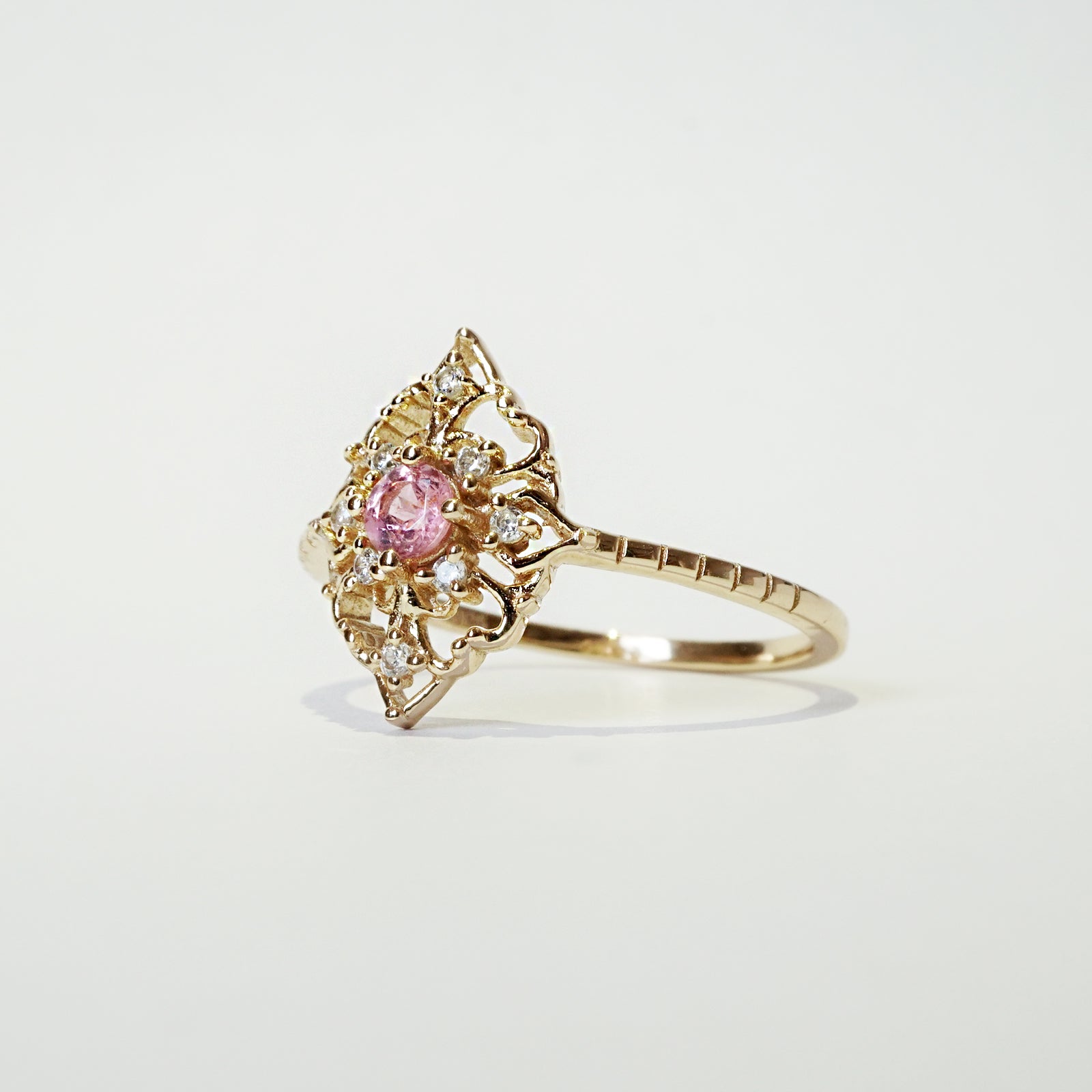 Pink Tourmaline French Ring