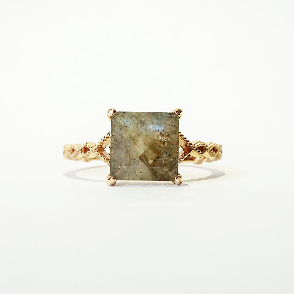 Labradorite Solitaire Ring