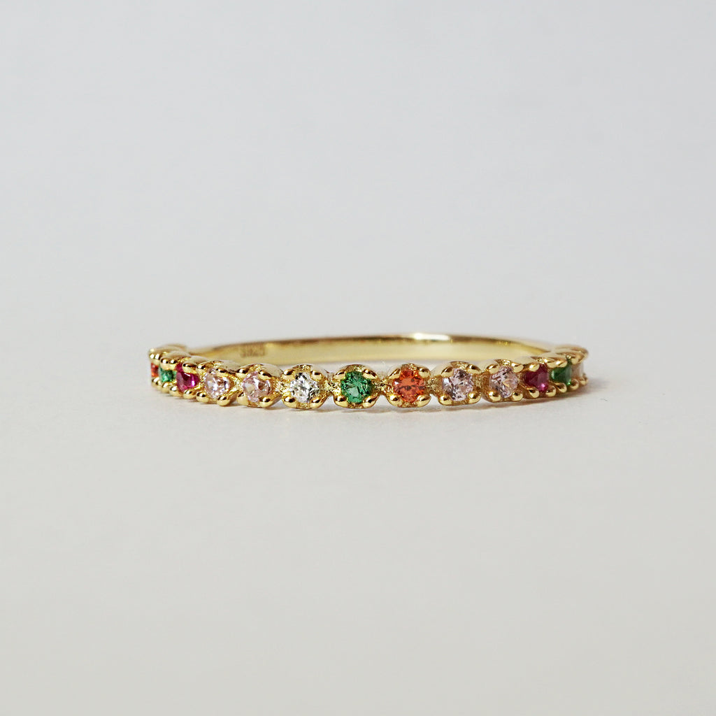Rainbow Crown Ring Stack Set