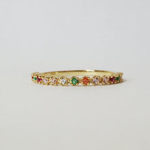Load image into Gallery viewer, Rainbow Crown Ring Stack Set

