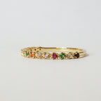Rainbow Crown Ring Stack Set