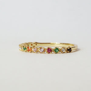 Rainbow Crown Ring Stack Set