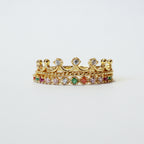 Rainbow Crown Ring Stack Set