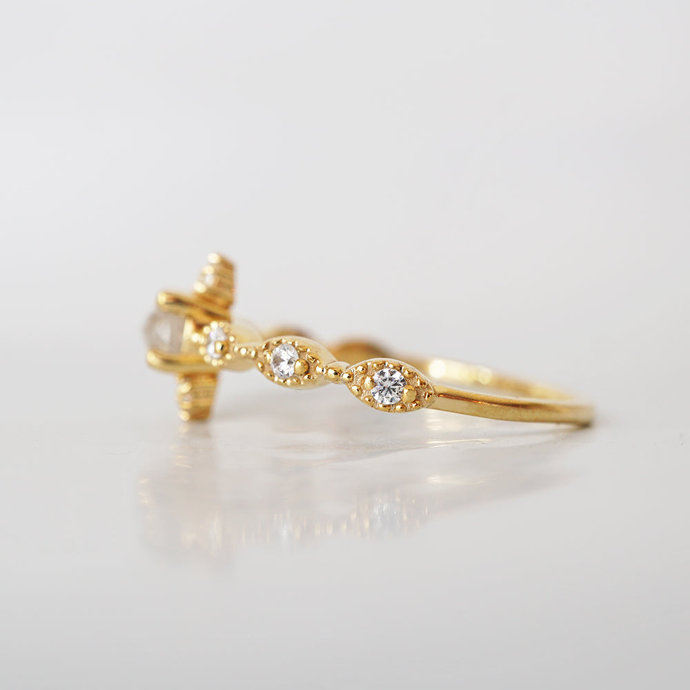 14kt Ethereal Salt and Pepper Diamond Ring