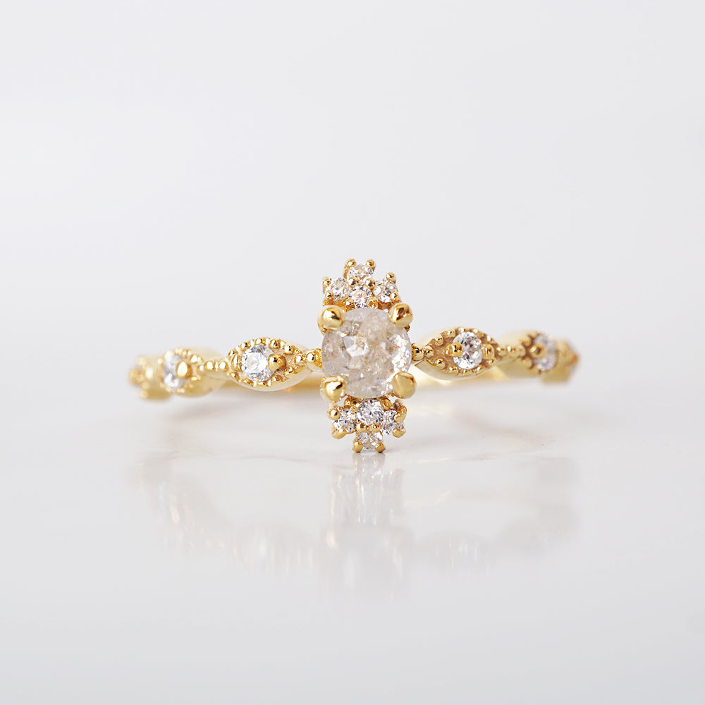 14kt Ethereal Salt and Pepper Diamond Ring