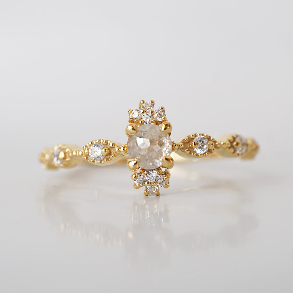 14kt Ethereal Salt and Pepper Diamond Ring