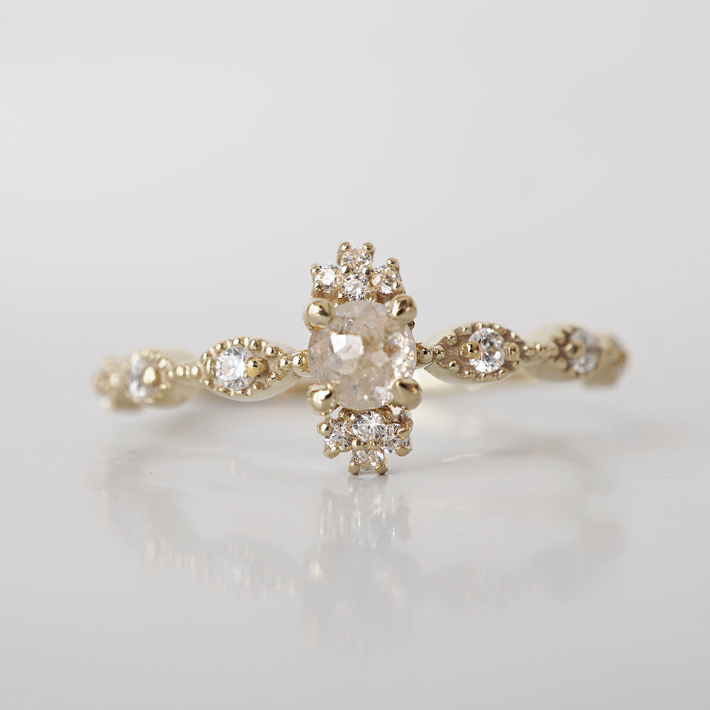 14kt Ethereal Salt and Pepper Diamond Ring