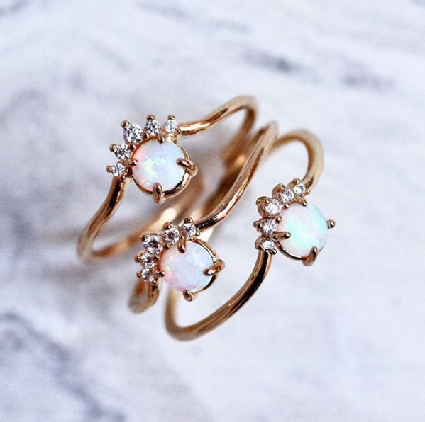 Opal Crown Ring