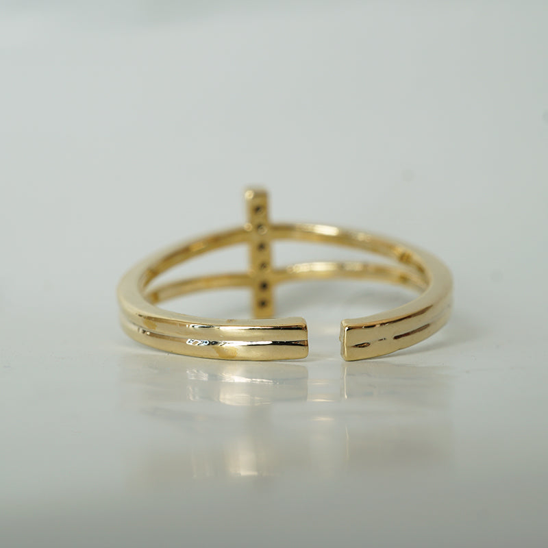 Black CZ Bar Ring