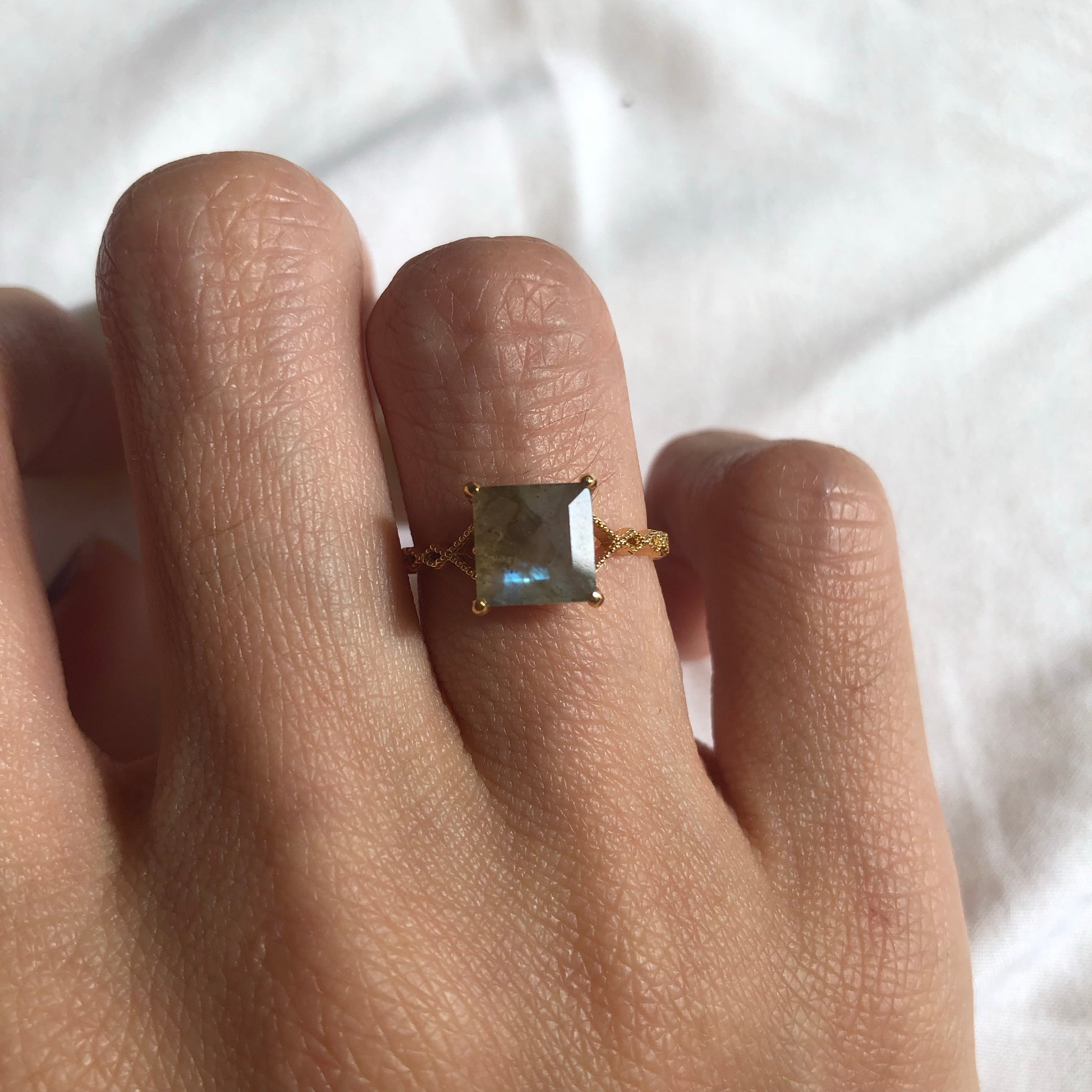 Labradorite Solitaire Ring