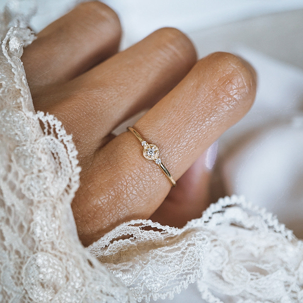 14kt Venetian Dainty Diamond Ring