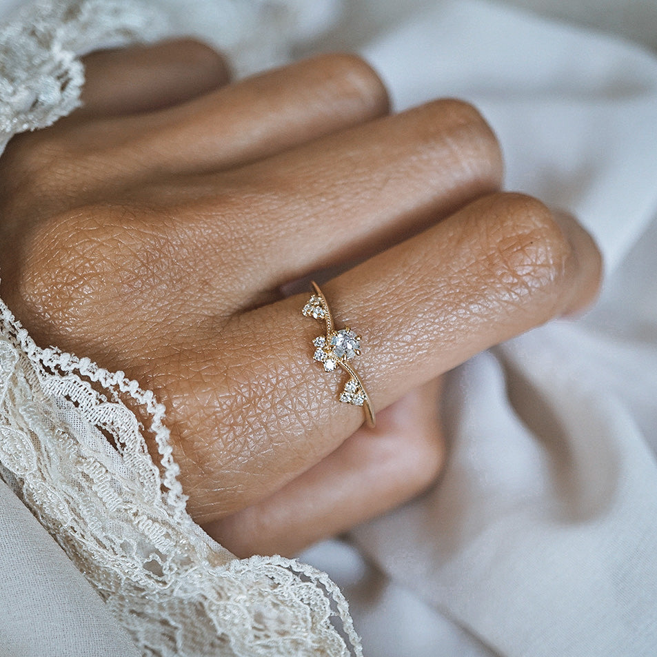 14kt Fairy Salt and Pepper Diamond Ring