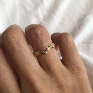 Feather Diamond Ring