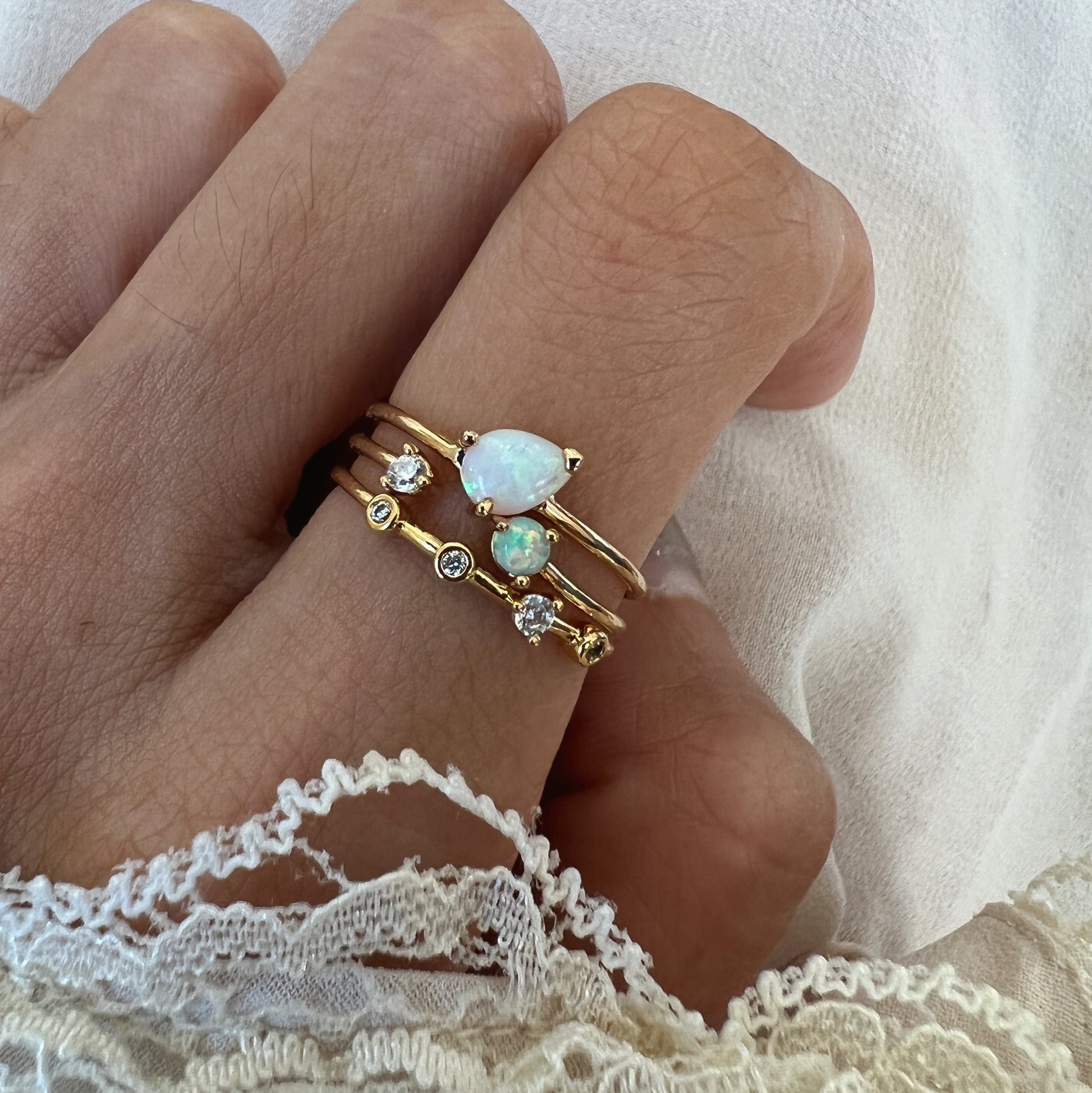 Triple Opal Set Ring
