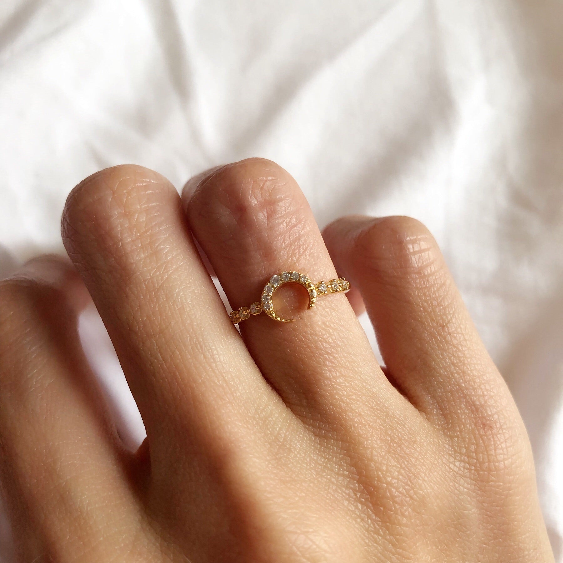 Dainty Moon Ring Sea of Gems