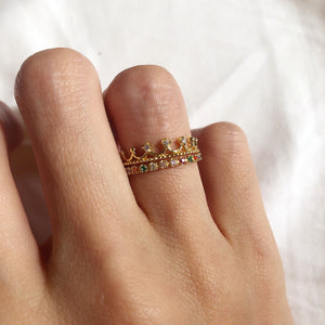 Rainbow Crown Ring Stack Set
