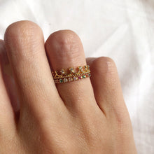 Load image into Gallery viewer, Rainbow Crown Ring Stack Set

