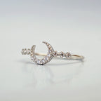 14kt Dainty Moon Ring