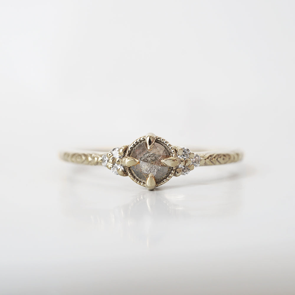 14kt Once Upon A Time Salt and Pepper Diamond Ring