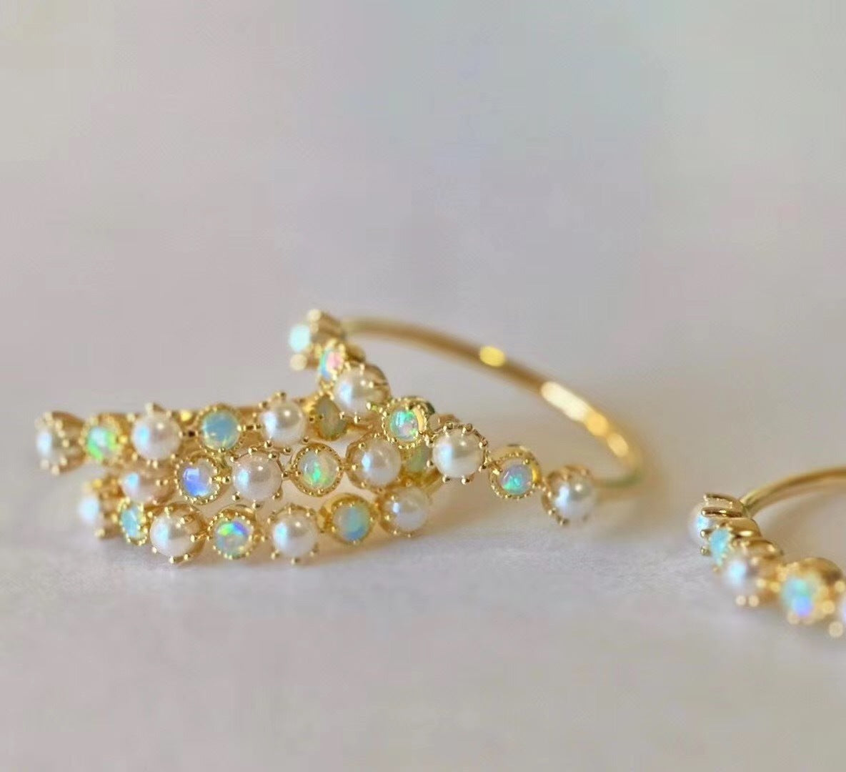 Dainty Fairy Opal Pearl Ring