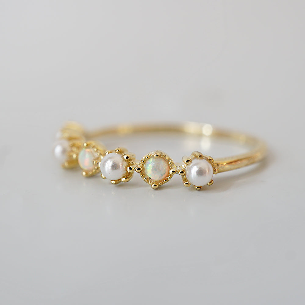 Dainty Fairy Opal Pearl Ring