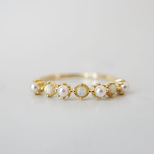 Dainty Fairy Opal Pearl Ring