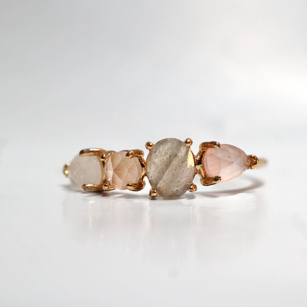 Labradorite & Rose Quartz Ring
