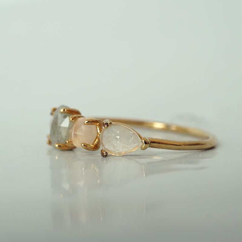 Labradorite & Rose Quartz Ring