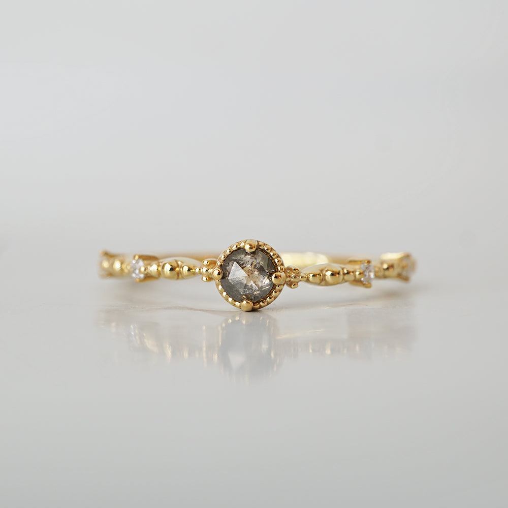 14kt Antionette Salt and Pepper Diamond Ring