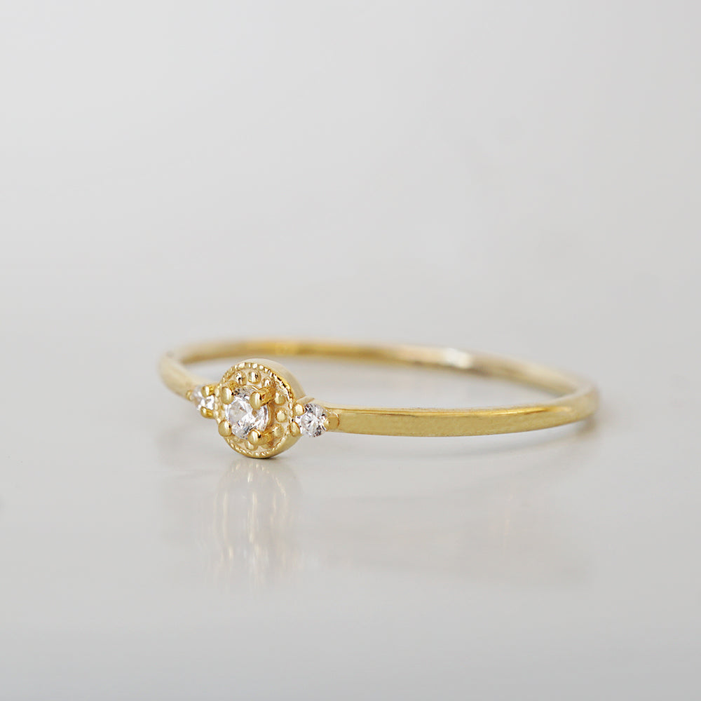 14kt Venetian Dainty Diamond Ring